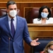 Sánchez, durante su intervención en la última sesión de control en el Congreso./ Foto: Pool Congreso