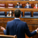 Pablo Casado, frente a Pedro Sánchez, en la sesión de control del Congreso./ Foto: Congreso de los Diputados.
