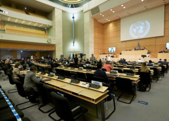 Delegados en la 44ª sesión del Consejo de Derechos Humanos en la sede europea de las Naciones Unidas en Ginebra.