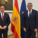 José Manuel Albares y Zurab Pololikashvili, ayer antes de su reunión./ Foto: MAEC