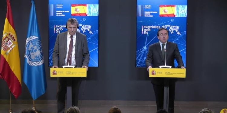 Albares anuncia al comisionado general de la UNRWA otra contribución de 20 millones de euros