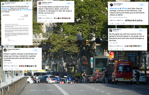 El atentado terrorista de Barcelona desata una ola de solidaridad internacional
