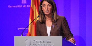 La Consellera Meritxell Budó durante una rueda de prensa / Foto: Twitter