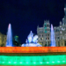 La fuente de Cibeles se ilumina con los colores de la bandera de Azerbaiyán