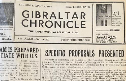 Un contacto secreto con España provocó fuertes disturbios en Gibraltar en 1968