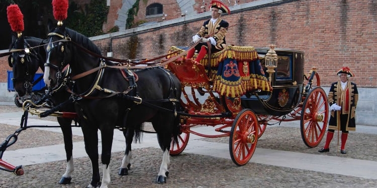 Una de las carrozas que transportan a los embajadores durante la ceremonia./ Foto: AR