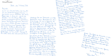 Las cuatro páginas manuscritas por el presidente alemán.