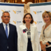 La ministra Reyes Maroto, flanqueada por Juan Miguel Sucunza y Nuria Vilanova./ Foto: CEAPI