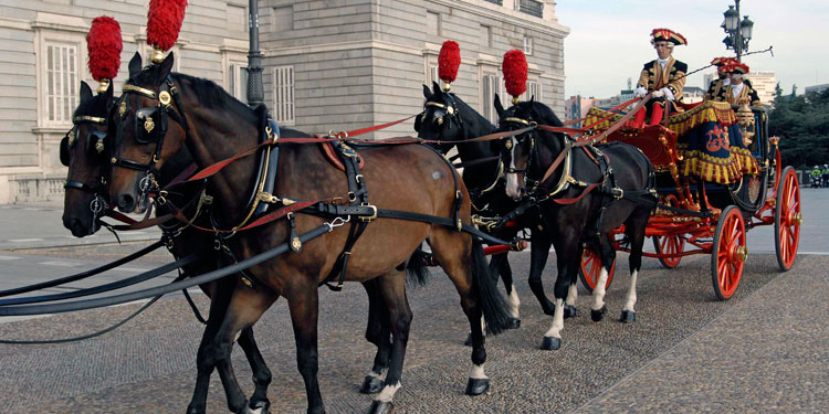 Una de las carrozas que transportan a los embajadores durante la ceremonia./ Foto: AR