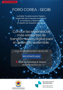 La Embajada de Corea y la SEGIB tratan ‘El desafío de la gestión del agua’