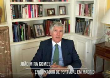 El embajador Joao Mira durante su intervención en video./ Imagen: YouTube