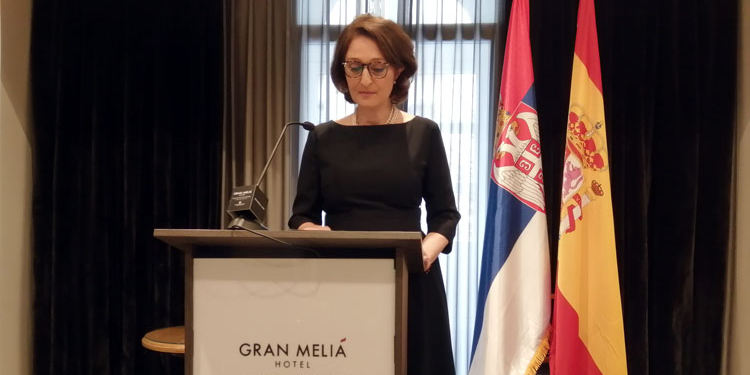 La embajadora de Serbia agradece a España el apoyo a su adhesión a la UE