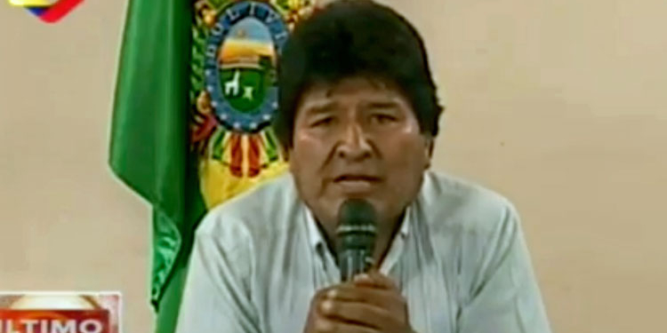 Evo Morales, ayer, durante su intervención televisada.