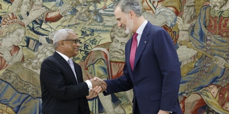 El Rey Felipe VI recibe en La Zarzuela al presidente de Cabo Verde, José María Neves