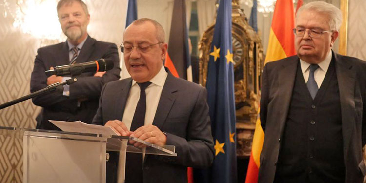 Jean-Michel Casa, durante su intervención, en presencia de Wolfgang Dold y Juan José González Rivas./ Fotos: Embajada de Francia