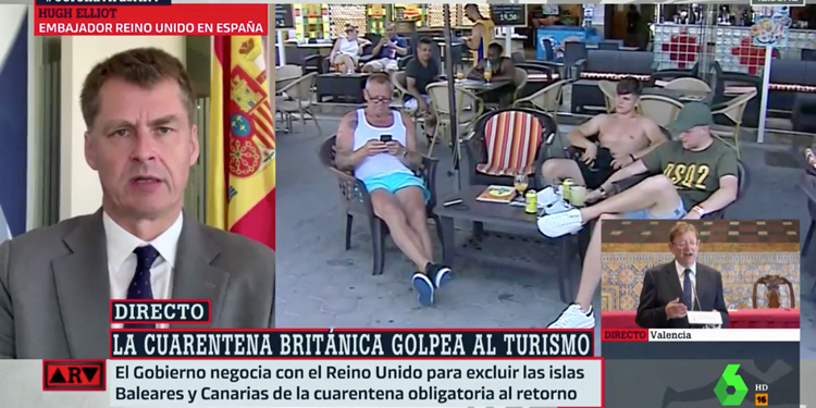 El embajador británico, durante su intervención en La Sexta.