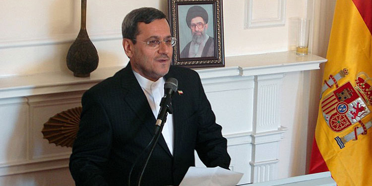 El embajador Hassan Ghashghavi, durante su discurso./ Fotos: Embajada de Irán