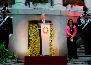 El embajador Stefano Sannino, durante su discurso./ Fotos: AR