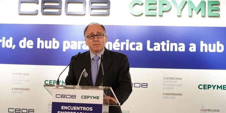 El presidente de Iberia, durante su intervención.