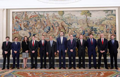 El Rey recibe a la dirección de Iberia e IAG en el 90 aniversario de la aerolínea