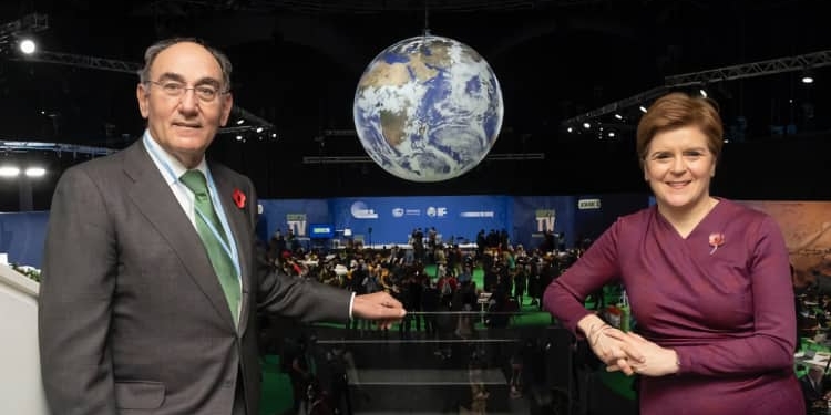 Ignacio Sánchez Galán con la primera ministra escocesa, Nicola Sturgeon.