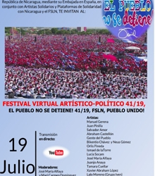 La Embajada de Nicaragua celebra online el aniversario de su Revolución