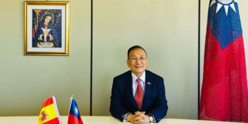 El embajador José María Liu, durante su discurso por el Día Nacional de Taiwán./ Foto: Oficina de Taipei en España