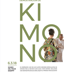 El diseñador de kimono, Nobuaki Tomita en el Museo del Traje de Madrid