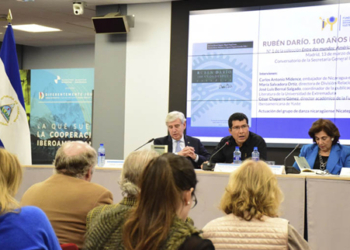 Homenaje al poeta nicaragüense Rubén Darío en la sede de la SEGIB