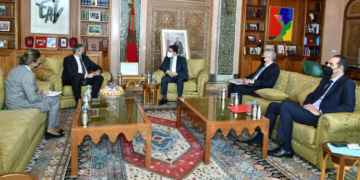 Zurab Pololikashvili, durante la reunión que mantuvo con el ministro de Exteriores marroquí, Nasser Bourita./ Foto : Twitter