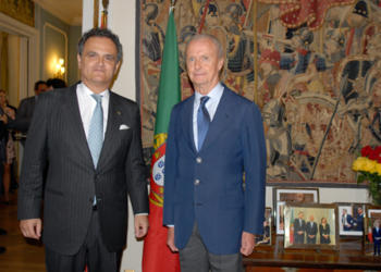 El ministro de Defensa, Pedro Morenés, en la recepción del Día de Portugal