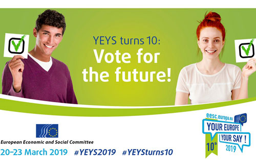 '¡Tu Europa, tu voz!' (YEYS en inglés) está organizado por el Comité Económico y Social Europeo.