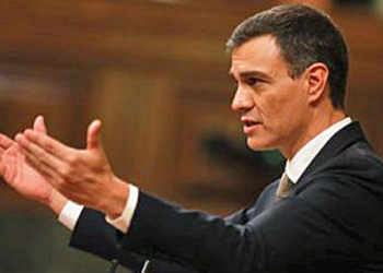 Pedro Sánchez, durante su intervención en la segunda sesión del debate de investidura./ Foto: Pool Moncloa / Fernando Calvo