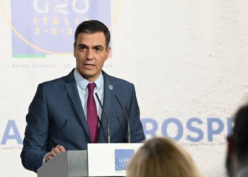 Pedro Sánchez, durante su comparecencia ante los periodistas en la cumbre del G20./ Foto: Pool Moncloa/Borja Puig de la Bellacasa