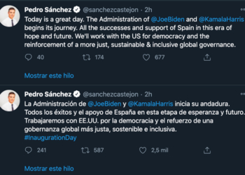 La felicitación publicada por el presidente del Gobierno español en Twitter.