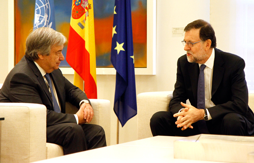 Rajoy analiza con Guterres el escenario internacional tras la victoria de Trump