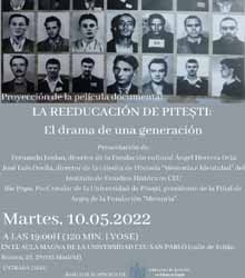 Proyección de ‘La reeducación de Pitești. El drama de una generación’