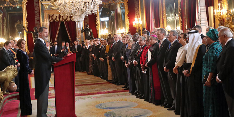 El Rey, ante los embajadores acreditados en España./ Foto: Casa de SM el Rey