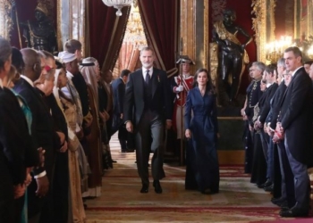 El Rey pide ante el Cuerpo Diplomático un “alto el fuego duradero” en Gaza