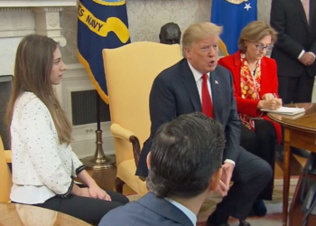 Fabiana Romero ayer en la Casa Blanca con Donald Trump.