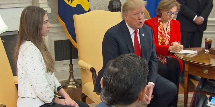 Fabiana Romero ayer en la Casa Blanca con Donald Trump.