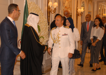 El Ministerio de Defensa y empresarios españoles en la recepción de Arabia Saudí