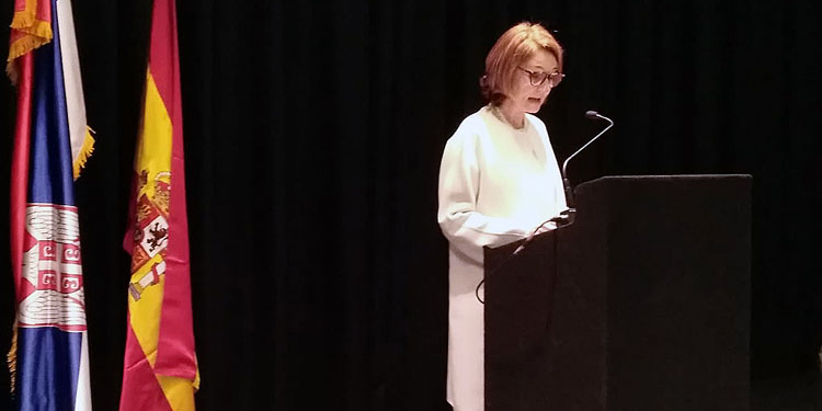 La embajadora Katarina Lalic, durante su discurso./ Fotos: TD