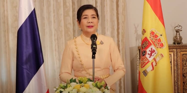 La embajadora de Tailandia durante su intervención./ Imagen: YouTube