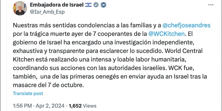 España pide explicaciones a Israel sobre el ataque al convoy del chef José Andrés en Gaza