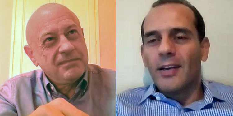 Juan Verde y Alberto Rubio, durante la entrevista realizada por Zoom./ Foto: TD