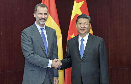 El presidente chino y el Rey Felipe VI hablan sobre cooperación en la Franja y Ruta