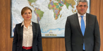 La embajadora del Líbano y el secretario general de la OMT se reunieron el jueves en Madrid./ Foto: OMT