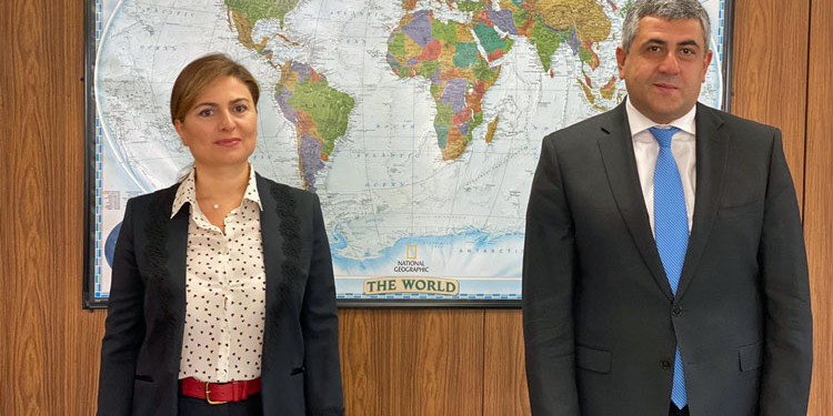 La embajadora del Líbano y el secretario general de la OMT se reunieron el jueves en Madrid./ Foto: OMT