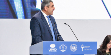 Zurab Pololikashvili, durante la presentación del informe./ Foto: OMT